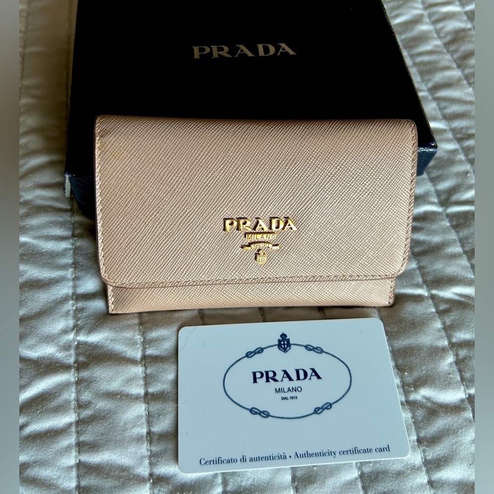 Leather Prada card case